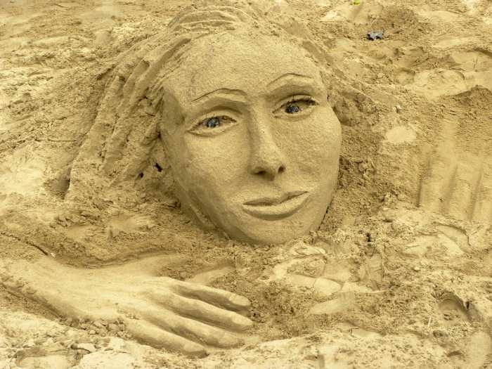 When you are at a beach, don't feel limited to making only sandcastles. You can make almost anything in the sand.