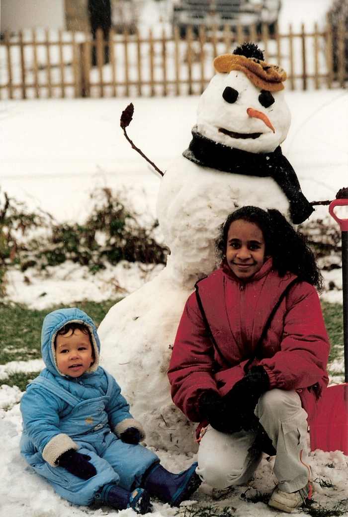 Building a snowman, snow fort, or anything else out of snow is a fun outdoor art activity.