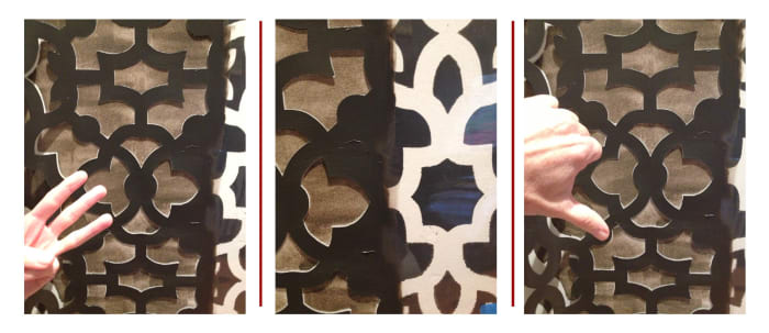 As you can see from the stencil, the darkest brown color is the color I was trying to achieve. Ultimately, I would need to apply many coats to get the desired tone.