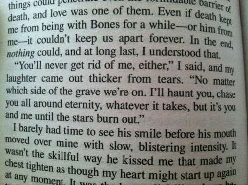 "No matter which side of the grave we're on. I'll hunt you, chase you all around eternity, whatever it takes, but it's you and me until the stars burn out." -Cat Crawfield