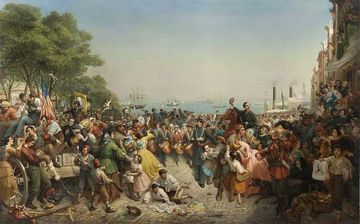 Return of the 69th from the Seat of War - Louis Lang. This work is in the public domain in the United States, and those countries with a copyright term of life of the author plus 100 years or less.