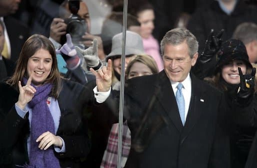 The 'Hook'em Horns' gesture used by George Bush got 5 people arrested in Italy (near the Vatican). In certain parts of Europe it is a satanic gesture or a gesture of marital infidelity!