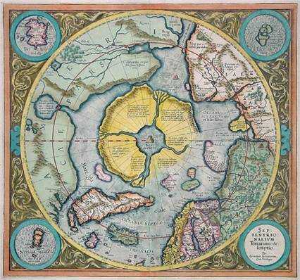 This map shows Agartha in the center with four rivers leading outwards, perhaps the true source of the Garden of Eden.