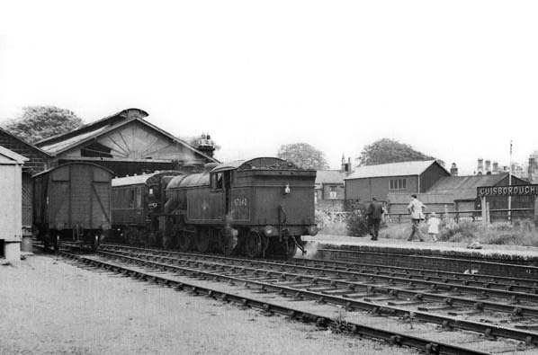 This is Guisborough Station again, in the early 1960s in the last days of steam with Middlesbrough V1 67647