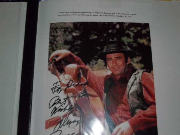 This is my very first autograph picture I got personally signed for me by my childhood hero James Drury. Memories are priceless.