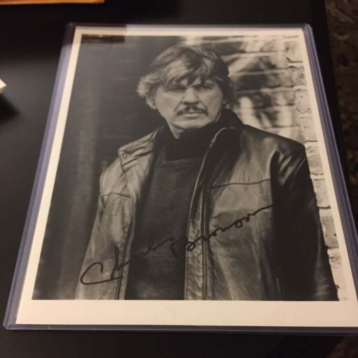 My newest addition to my collection I got at auction price.(Very pleased.) Charles Bronson is a legend known for tough spirited characters. We lost him in 2003 at the age of 81.