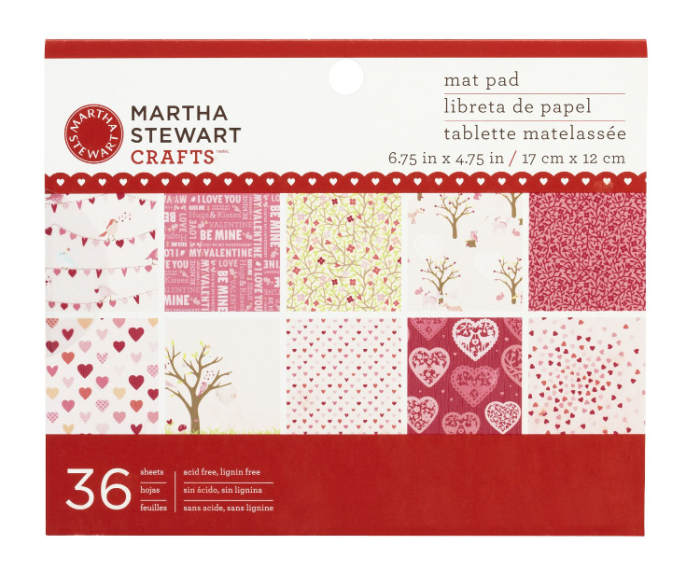 Enchanted woodland paper by Martha Stewart with lots of hearts for Valentine's Day