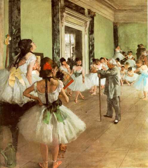 "Dance Class" painted by Edgar Degas. The dancers exemplify the tutus worn by ballerinas in the 19th century.