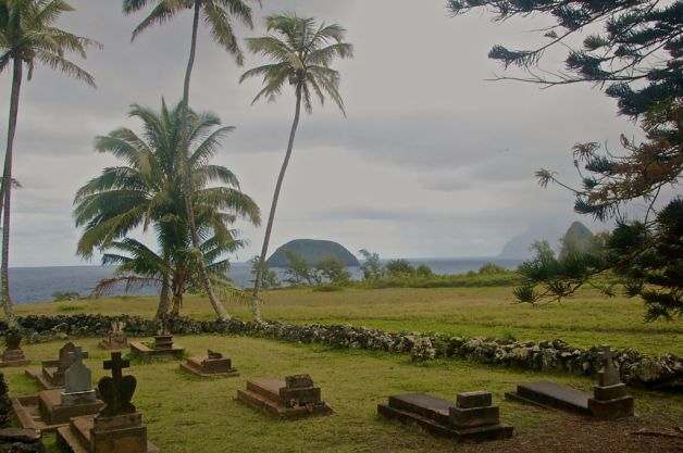 Graves of some who died at Kalaupapa. The majority were buried in unmarked graves.