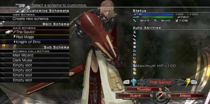 One of the early schemata - the savior, in the game. This schemata will run out of usefulness later as more powerful monsters appear. Get more powerful weapons, shields, abilities and other items to improve the schemata.