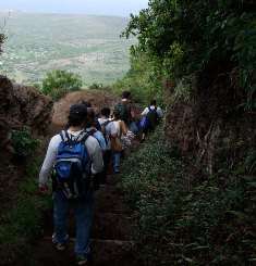 Donʻt forget the sunscreen and water! And remember, if you climb down - you also climb back UP!!