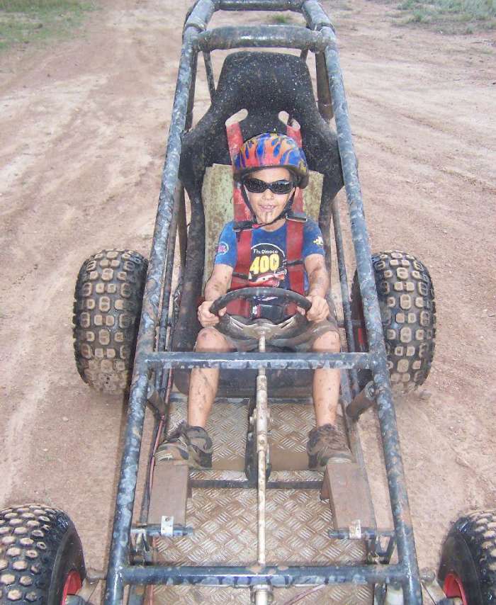 Of course, some memories will last longer than others. I built this buggy with my boy when was five. With some custom extension pedals, he had a ball.