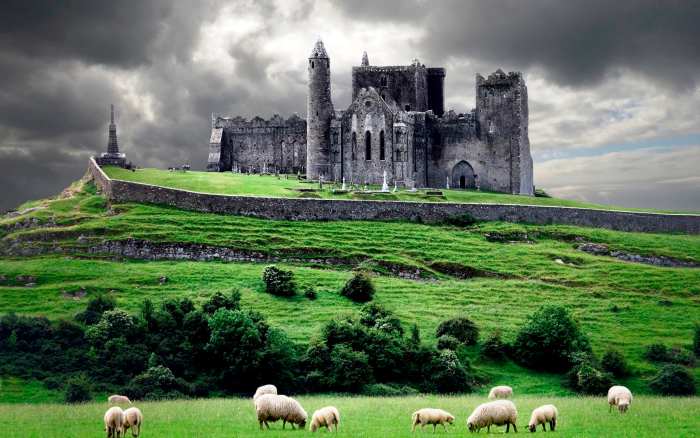 Celtic Castle, Rock of Cashel, Cahir, County Tipperary, Ireland. More formally known as St. Patrick's Rock where St. Patrick brought Christianity to the Gaelic people during the 5th century AD.