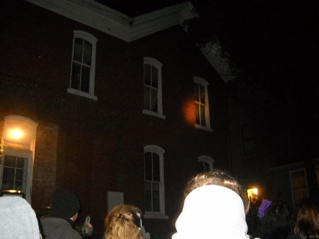 The evil spirit house. There's an orb hiding in the top right hand corner. The light on the house was made by our tour guide's flashlight trying to spark some activity.