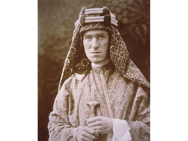 T.E. Lawrence in his native clothing as he battled against the Turkish Army during the First World War.