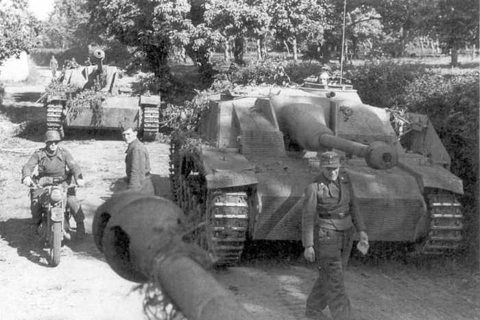 German tank destroyers with sloped armor and the 76mm long barrel cannon. The German Sturmgeschutz III was their most effect tank killer used mostly on the Eastern Front.
