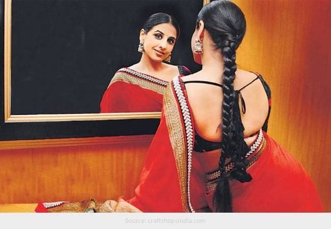 Don't wear a saree blouse which bites onto your skin and this happens especially when overweight women wear tight saree blouse with big back neck
