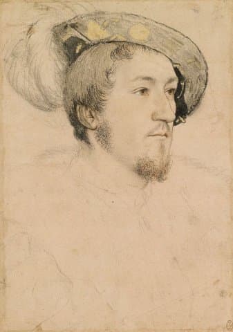 George Boleyn or unknown man, Hans Holbein sketch, compare his facial features to Anne Boleyn