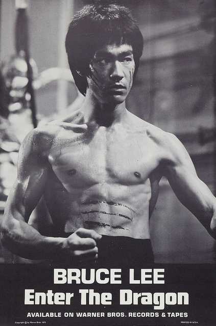 Bruce Lee "Enter the Dragon" Warner Brothers Movie Soundtrack Poster (1973) Record Store Promotional Poster