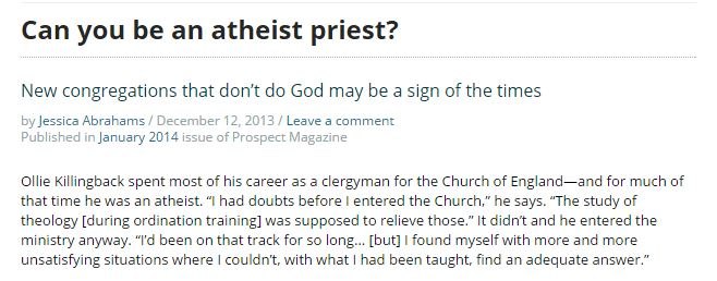 “Iain” still works as a Protestant minister in Ireland. In an interview with the Irish edition of the Sunday Times, he referred to God as “total and absolute nonsense” adding that trying to instil religious faith in children amounts to abuse."