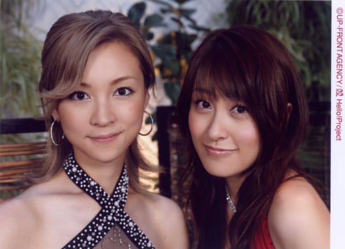 Yoshizawa (left) is here with Ayaka Kimura, the woman who gave English lessons to several of the Morning Musume members over the years.