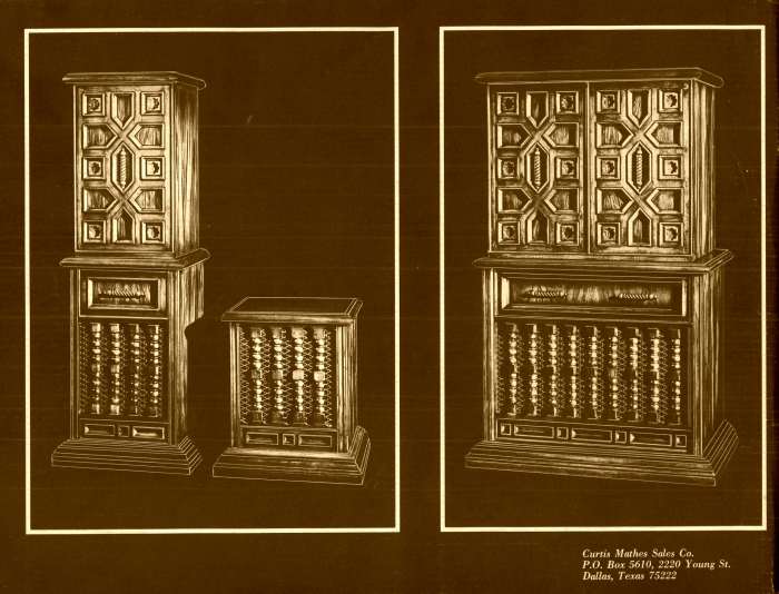 In the space age there were some things that Curtis Mathes still cling to form the past. One of these is fine workmanship. Look at these Curtis Mathes Cabinets.