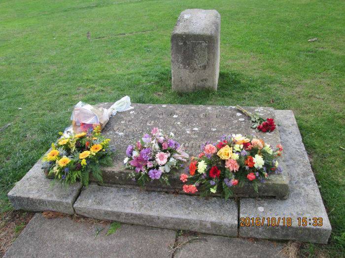 Harold's burial site seen shortly after the weekend, 15th-16th October commemoration at Battle Abbey to mark 950 years since Harold's shield wall was finally broken in the evening on Caldbec Hill near Hastings