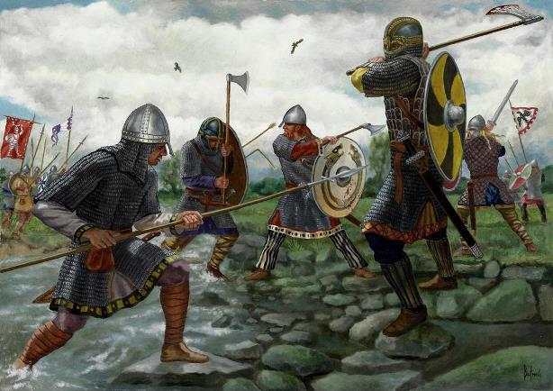 The Danes take on Wessex - it was only after Aelfred had been on Aethelney in the Somerset Levels that he was able to muster an army able to take on the Danes on a more equal footing