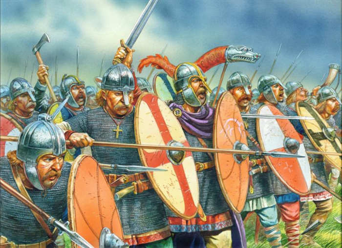 Aelfred's West Saxons face up to the Danes' surge south-westward, first to Wareham and on to Exeter