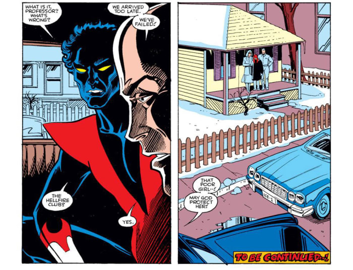 Emma Frost beats Professor Xavier and the X-Men in finding young Angelica Jones first. End of Firestar #1.
