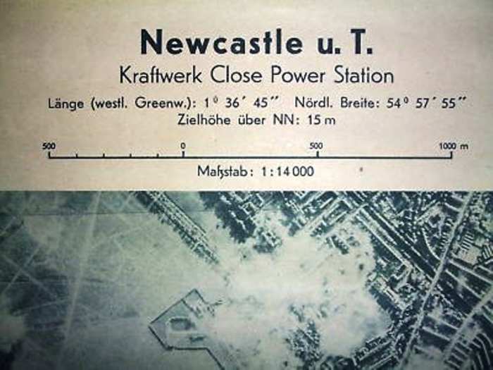 Targets in Britain were often gleaned from tourist maps and pre-war peacetime overflights. Here's one of Newcastle-upon-Tyne...