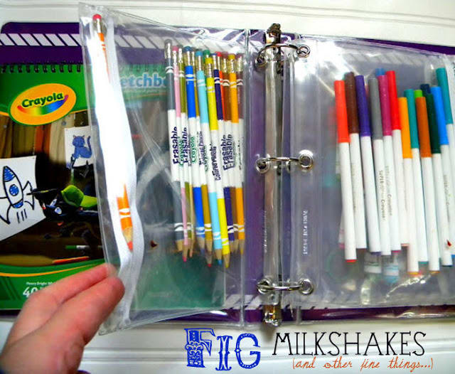 Art binders are another solution for all those stray pieces. It is a perfect solution for markers, pens, pencils and odds and ends. Learn how to create your own art bunder.