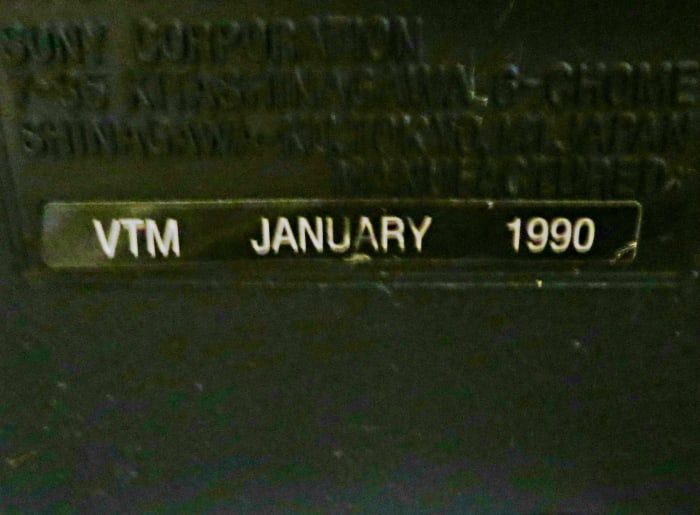 Sony wanted you to know this television was born on January 1990. Back when companies were proud of their products they gave the television a birth date. . Assembled in Mexica for the Sony Corporation of America