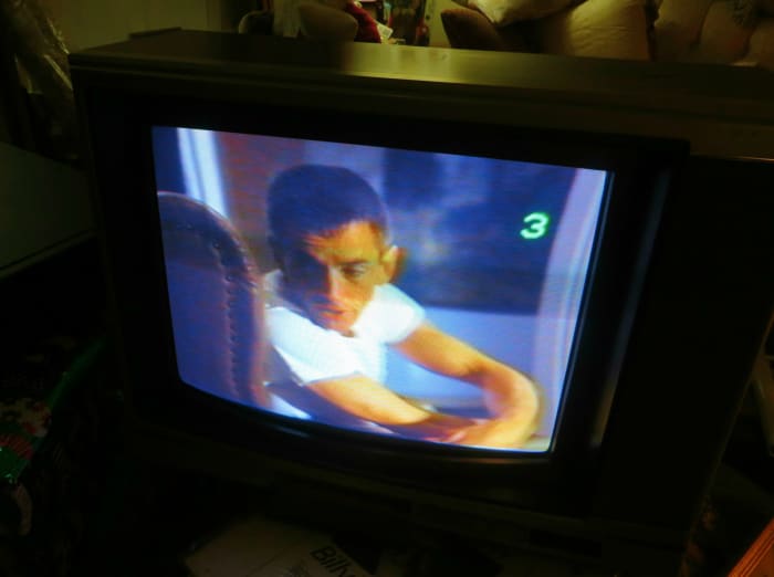 It is very exciting to see an old VHS tape start to play on an analog television. There are so many wonderful memories that start to well up and ones mind. This old VHS tape of "The Right Stuff" was on the floor of a very dank shed for over six years
