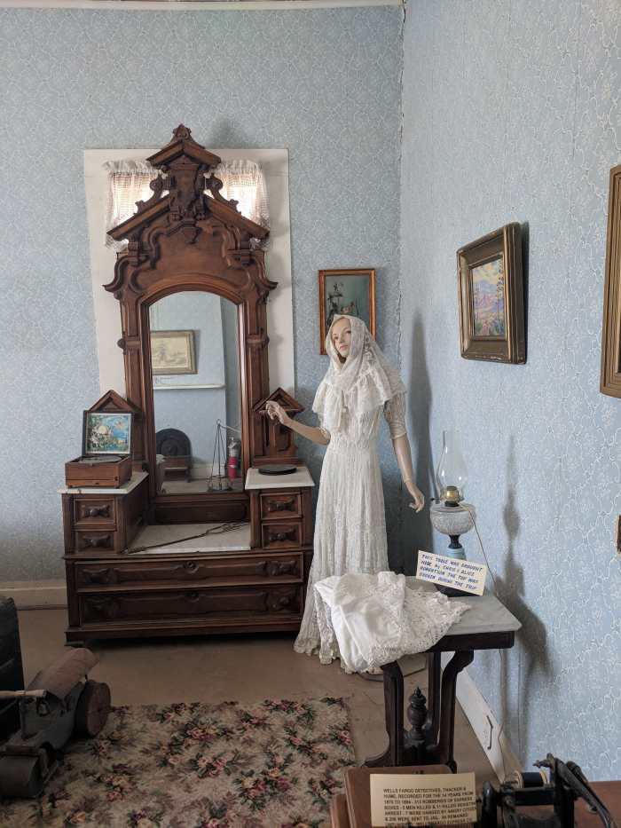 Part of the bedroom as it looked in the early 20th century when the building was the Macia family home.