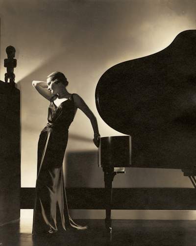 Edward Steichen, Black: Model Margaret Horan in a Black Dress by Jay Thorpe, 1935, gelatin silver print, Condé Nast Archives. © Condé Nast