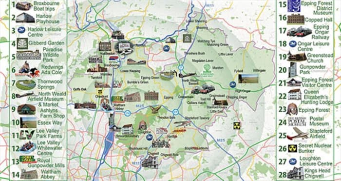 Epping Forest lies to the north-east of London on the north-western edge of the county of Essex. Nearest towns are Epping and Loughton in Essex, Chingford in North-east London (Essex until the mid-1960's)