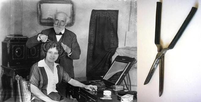 Francois Marcel Grateau, was famous for using the hot iron in France for a popular hair style he created that would become known as the "Marcel Wave", or "Marcelling" - 1870's