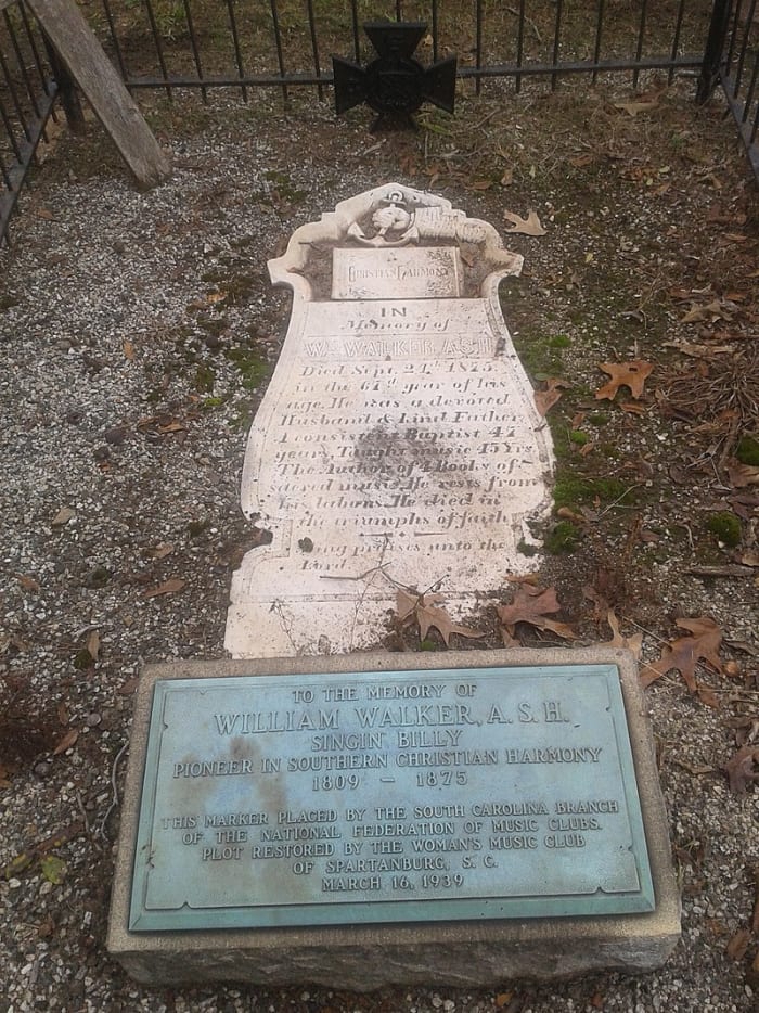 Grave of composer William Walker in Magnolia Street Cemetery, Spartanburg, SC