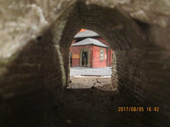 Looking through the underpass at the goods office... The arches at both ends still need to be completed with capping