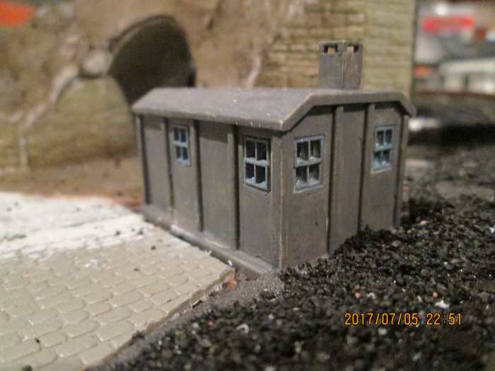 The back view - a small chimney topped this end of the structure, a small stove heated the space within for gangers (track workers) in their breaks