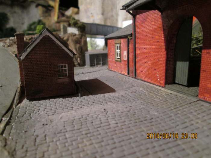 The goods shed again, the view from this side to the overbridge past the weigh office and weighbridge