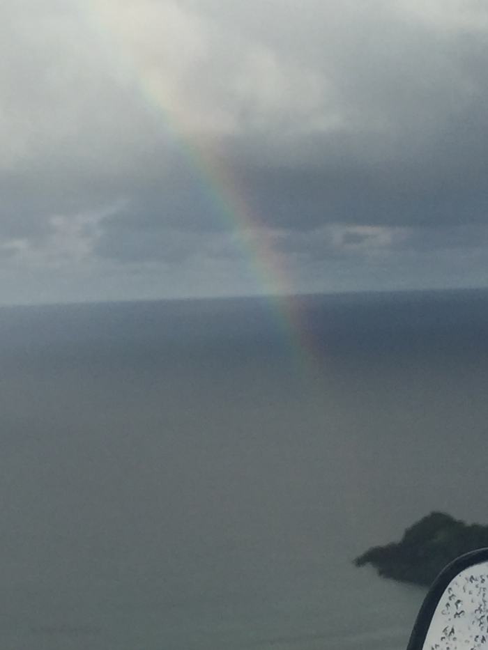 Captured this magnificent rainbow on December 3, 2017 @ 7:52am, westward side of St. Thomas, Puerto Rico is far in the background. Ocean bow!