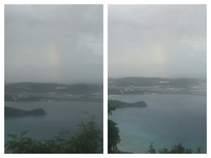 Captured a rainbow in the haze, barely seen but it’s there in the haze. Amazing, it was raining on top the mountain, the sun was setting and the drizzle at the distance gave a spectrum. I saw it, now it’s my collection. October 8, 2018@5:38pm Monday