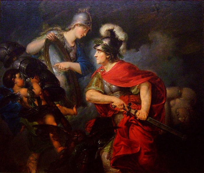 Christian Bernhardt Rode: Frederick the Great as Perseus (Allegory on the beginning of the Seven Years' War 1756), oil on canvas, 1789