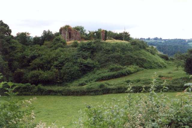 The much-decayed ruins of Rosamund's home, Clifford Castle in the Wye Valley in Herefordshire, England.