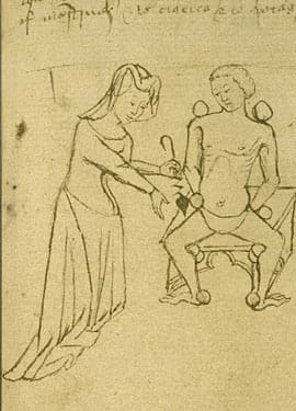 Female physicians often employed blood-letting as a means of curing a patient's ills.