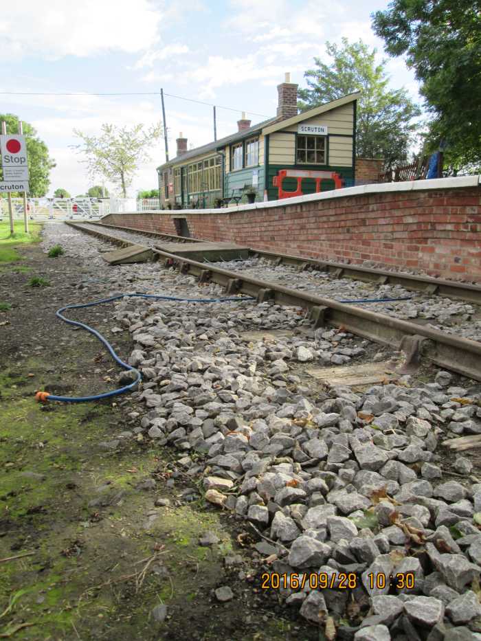 In this picture, that shows where the extension began, just in front of the old platform signal cabin.