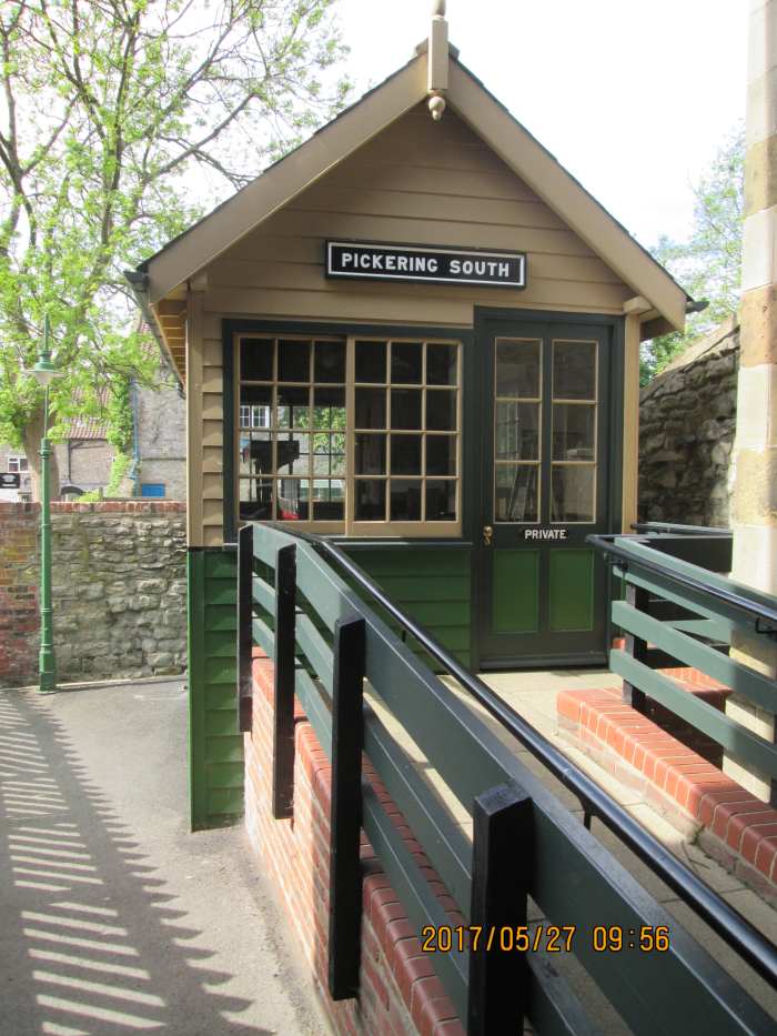 The cabin seen from the platform end, erected to show children how a manually operated signal installation looked and worked
