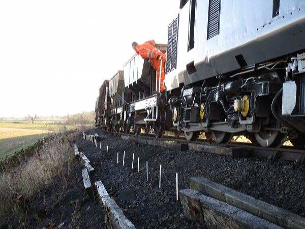 The ballasting wagons are out - to be able to increase train speed ballasting needs to be kept up-to-date with new chips bought in. The permanent way is like painting the Forth Bridge, a never-ending job. Another aspect is the clearance of vegetation